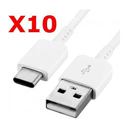 Little Boutik X10 Cable USB Type C Chargeur Blanc pour Samsung Galaxy A8 S9 S9Plus Blanc X10 Couleur 