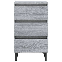 Avis Maison Chic Table de chevet | Table de nuit avec pieds en métal Sonoma gris 40x35x69 cm -GKD83363