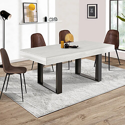 Idmarket Table à manger extensible rectangle PHOENIX 6-10 personnes bois gris 160-200