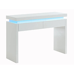 Acheter Vente-Unique Console EMERSON II - LEDs - 2 tiroirs - MDF laqué blanc