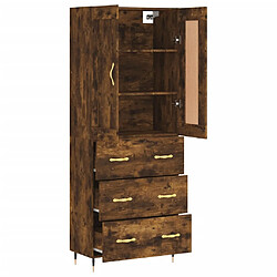 Avis vidaXL Buffet haut Chêne fumé 69,5x34x180 cm Bois d'ingénierie