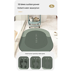 LUUCOZK Tapis de bain antidérapants absorbants à séchage rapide, tapis de décoration de salle de bain-gris foncé-grands coins arrondis-60 x90CM