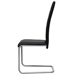 Avis vidaXL Chaises à manger cantilever lot de 6 noir similicuir