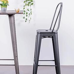 Nest Dream Tabouret en métal et acier laqué avec dossier haut (76cm) - Bistro