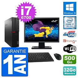 PC Lenovo M800 SFF Ecran 22" i7-6700 RAM 32Go Disque Dur 500Go Windows 10 Wifi · Occasion 