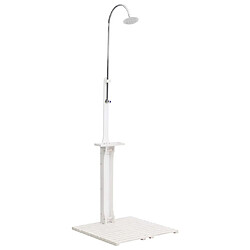 vidaXL Douche de jardin Blanc Bois