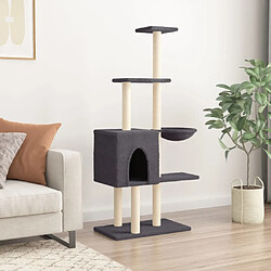 Avis Arbre à chat avec griffoirs,niche pour chat en sisal Gris foncé 145 cm -MN35321