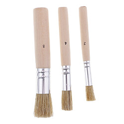 3pcs Pinceau de Peinture à l'Huile Pinceau de Gouache Pinceaux d'Aquarelle Brosse avec Manche Bois pas cher