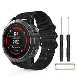 Wewoo Bracelet pour montre connectée Garmin Fenix 5 en nylon à trois anneaux de 22 mm Noir