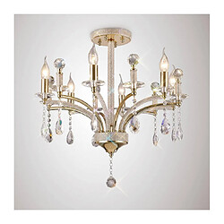 Luminaire Center Suspension Fiore 6 Ampoules doré/cristal