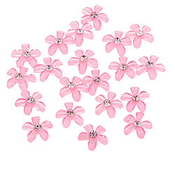 Avis 20 fleurs flatback bouton embellissements strass pour mariage rose