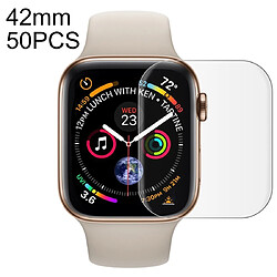 Wewoo 50 PCS pour Apple Watch 42mm Film de protection PET souple de total transparent 