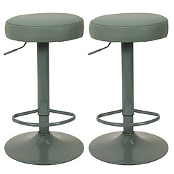 Toilinux Lot de 2 Tabourets de bar Mumford hauteur réglable en similicuir - Vert Toilinux - Lot de 2 Tabourets de bar Mumford hauteur réglable en similicuir - Vert - Design