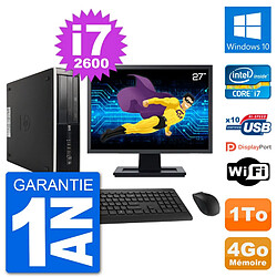 PC HP Compaq 6200 Pro SFF Ecran 27" i7-2600 RAM 4Go Disque 1To Windows 10 Wifi - Occasion