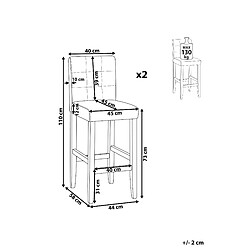 Avis Beliani Tabouret de bar Set de 2 Cuir PU Blanc cassé MADISON