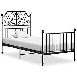 vidaXL Cadre de lit sans matelas noir métal 90x200 cm