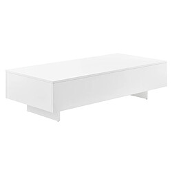 Table Basse Braunschweig 115 x 55 x 31 cm Blanc Brillant [en.casa]