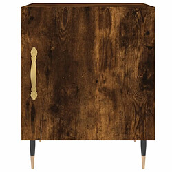 Avis vidaXL Table de chevet chêne fumé 40x40x50 cm bois d'ingénierie