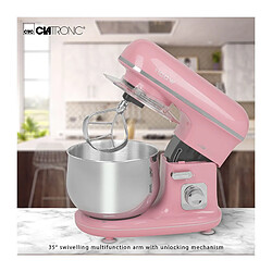 Robot Pâtissier Boulangerie Cuisine Ménager Multifonction Bol 5L, 1100, Rose, Clatronic, KM 3711 pas cher