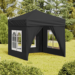 vidaXL Tente de réception pliable avec parois Anthracite 2x2 m