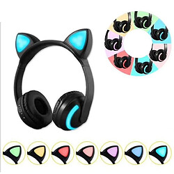 Universal Bluetooth 5.0 casque oreille chat casque lumineux casque pliant 7 changement de couleur 