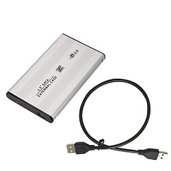 Kalea-Informatique Boitier Pour Disque Dur SATA 2.5"""" En Aluminium, Avec Housse, Connexion USB 2.0 ARGENT En Aluminium, Avec Housse, Connexion USB 2.0 ARGENT