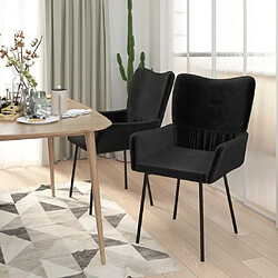 Avis Maison Chic Lot de 2 Chaises à manger | Chaise de salle à manger cuisine Noir Velours -GKD75733