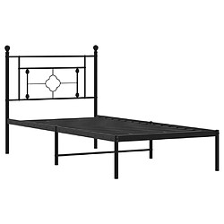 Acheter Maison Chic Cadre/structure de lit métal et tête de lit pour adulte - Lit Moderne Chambre noir 100x190 cm -MN26384