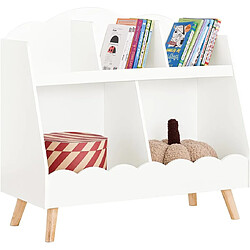 SoBuy KMB100-W Bibliothèque Enfant, Étagère à Livres, Étagère de Rangement pour Livres et Jouets, Meuble Rangement sur Pieds pour Chambre d’Enfant, 5 Compartiments Ouverts, 82 x 35 x 76 cm