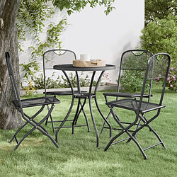 Maison Chic Lot de 4 Chaises pliables de jardin - Fauteuil d'extérieur Maille métallique Anthracite -MN31606