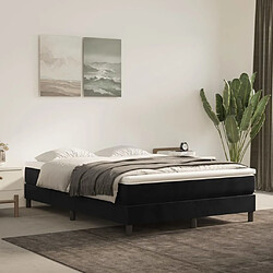 vidaXL Matelas de lit à ressorts ensachés Noir 140x190x20 cm Velours 