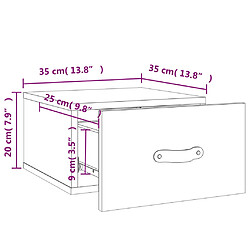 vidaXL Table de chevet murale blanc 35x35x20 cm pas cher