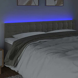 Avis Maison Chic Tête de lit scandinave à LED,meuble de chambre Gris clair 160x5x78/88 cm Velours -MN97341