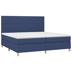 Avis Sommier à lattes,Cadre à lattes de lit et matelas et LED pour Adulte Bleu 200x200 cm Tissu -MN39252