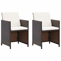 Maison Chic Jeu de 4 chaise,fauteil et tabouret de jardin 4 pcs 4 pcs Résine tressée Marron -GKD87486