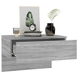 Acheter Maison Chic Table de chevet murale - Table de Nuit Sonoma gris