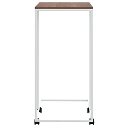 Avis vidaXL Table d'appoint avec roues Blanc 40x30x63,5cm Bois d'ingénierie