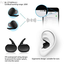 GUPBOO TWS Casque sans fil Bluetooth 5.0 Sport HIFI Mini Casque 3D Stéréo Basse Son Musique Écouteurs intra-auriculaires pour téléphone portable Android IOS pas cher