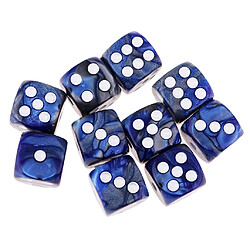 Dés de jeu à 6 faces Dés de 16mm pour les jeux de société et l'enseignement des mathématiques bleu + argent