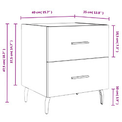 vidaXL Tables de chevet 2pcs chêne fumé 40x35x47,5cm bois d’ingénierie pas cher