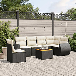 Maison Chic Salon de jardin 7 pcs avec coussins | Ensemble de Table et chaises | Mobilier d'Extérieur noir résine tressée -GKD42913