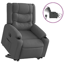 Maison Chic Fauteuil Relax pour salon, Fauteuil inclinable électrique gris foncé tissu -GKD97876