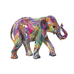 Figurine Décorative Alexandra House Living Multicouleur Plastique Eléphant Peinture 11 x 18 x 24 cm