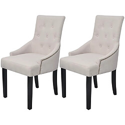 vidaXL Chaises à manger lot de 2 gris crème tissu