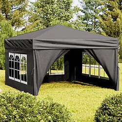 vidaXL Tente de réception pliable avec parois Anthracite 3x3 m