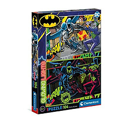 Clementoni- Batman Supercolor Glowing Lights-Batman-104 Pièces, Enfants 6 Ans, Puzzle Dessin Animé-Fabriqué en Italie, 27175 