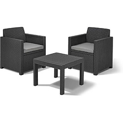 Allibert Salon de jardin bas ALLEGRO - 1 table + 2 fauteuils - Polypropylène