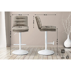 Non Tabouret de bar Damar tissu blanc