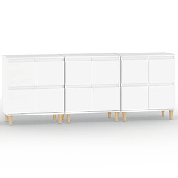 vidaXL Buffets 3 pcs blanc 60x35x70 cm bois d'ingénierie