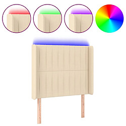 Maison Chic Tête de lit scandinave à LED,meuble de chambre Crème 83x16x118/128 cm Tissu -MN94990